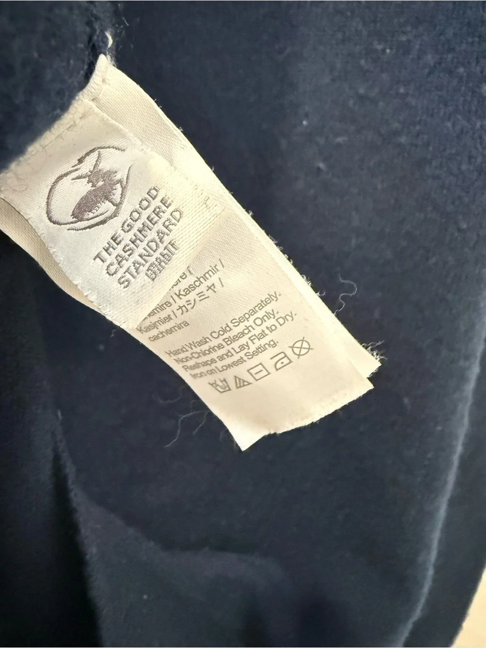 J. Crew 100% cashmere Navy Crewneck Hoodie Sweater Medium